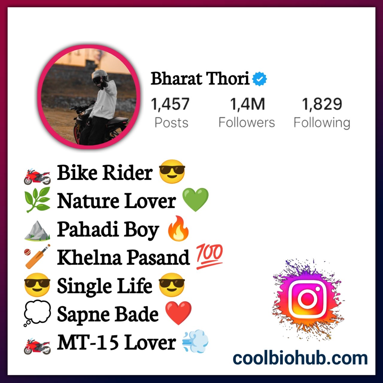 Bike Riders Instagram Bio