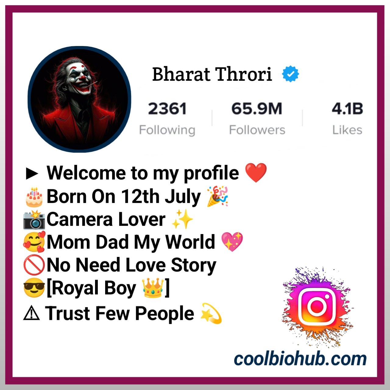 Instagram Bio With Emoji For Boys