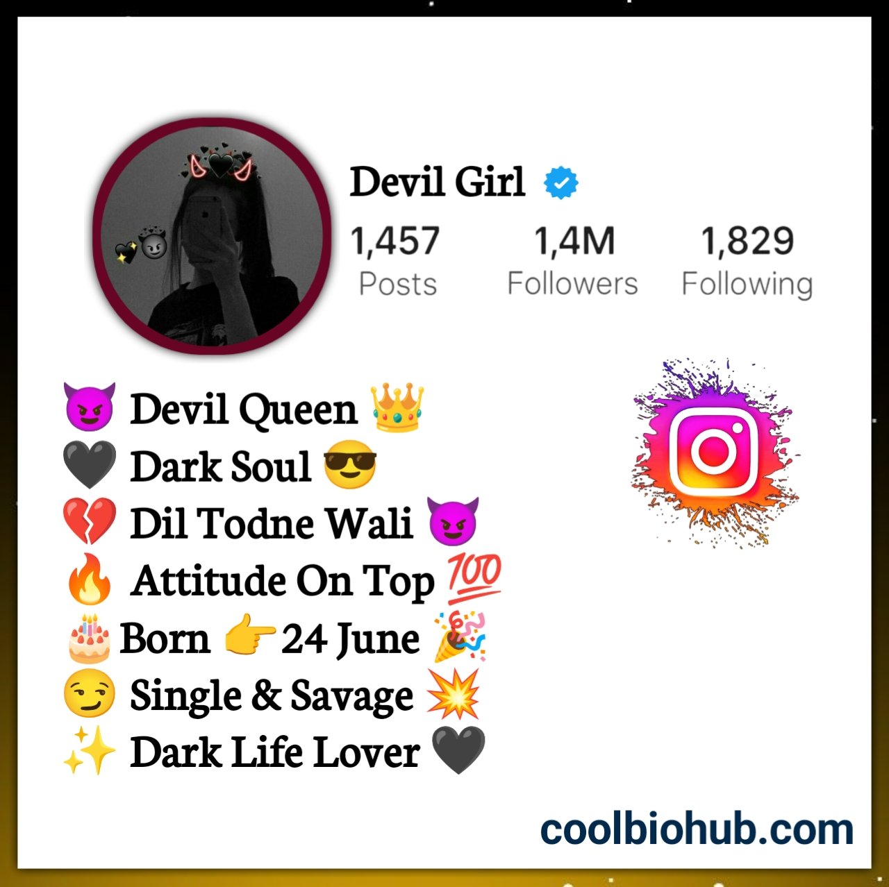 Devil Bio For Instagram For Girl