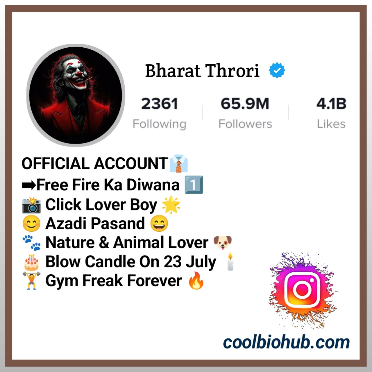 Free Fire Bio For Instagram Copy And Paste