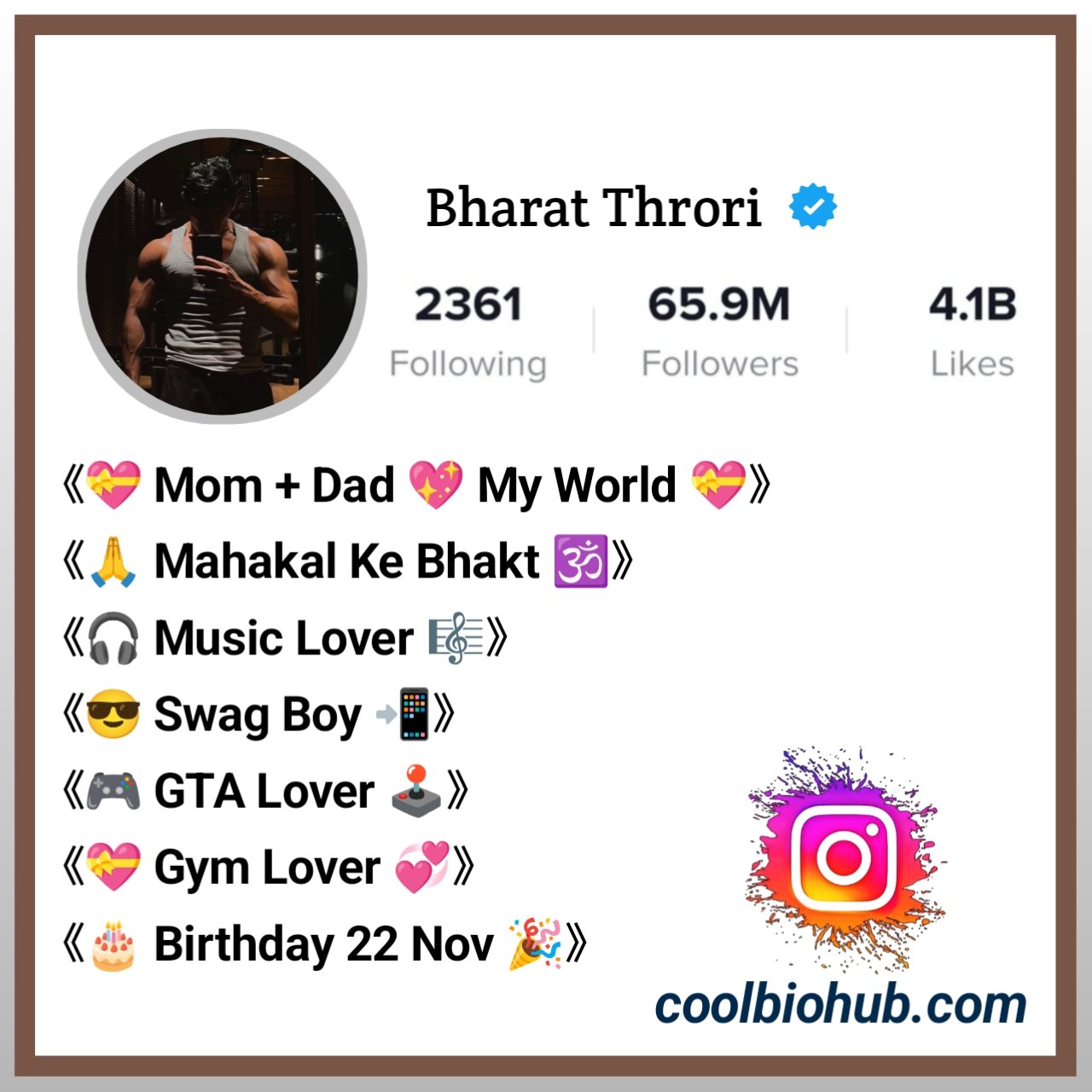 Gym Bio For Instagram For Boy Attitude