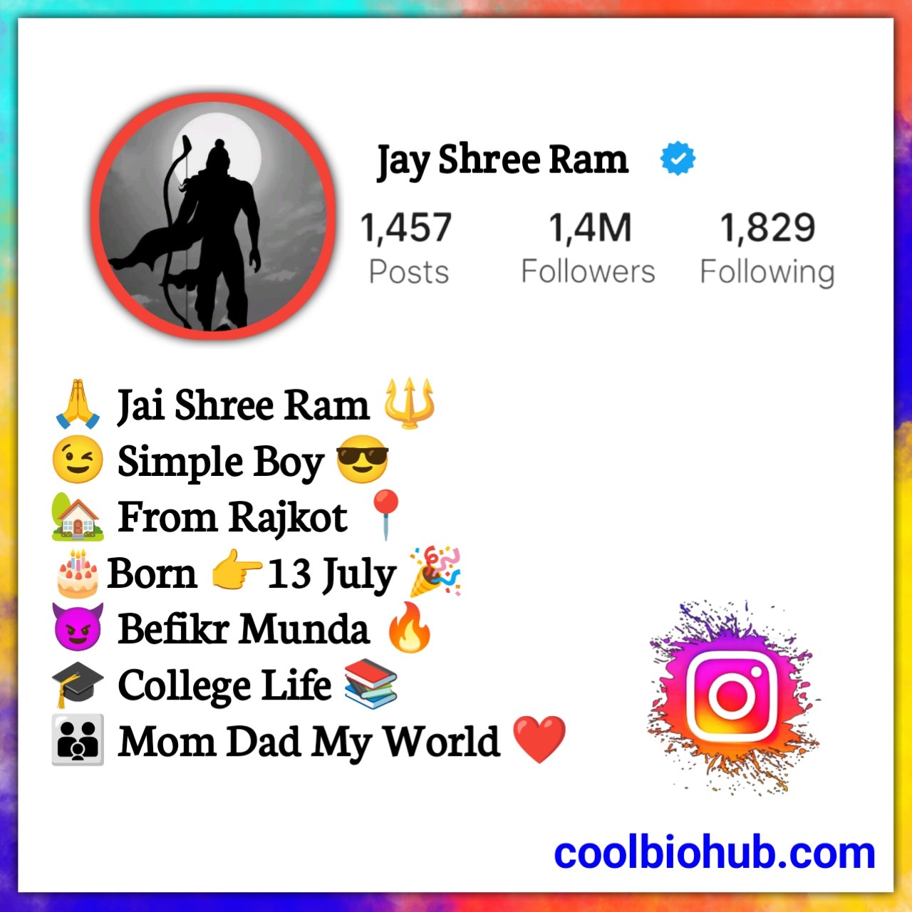 Instagram Bio Jay Shree Ram