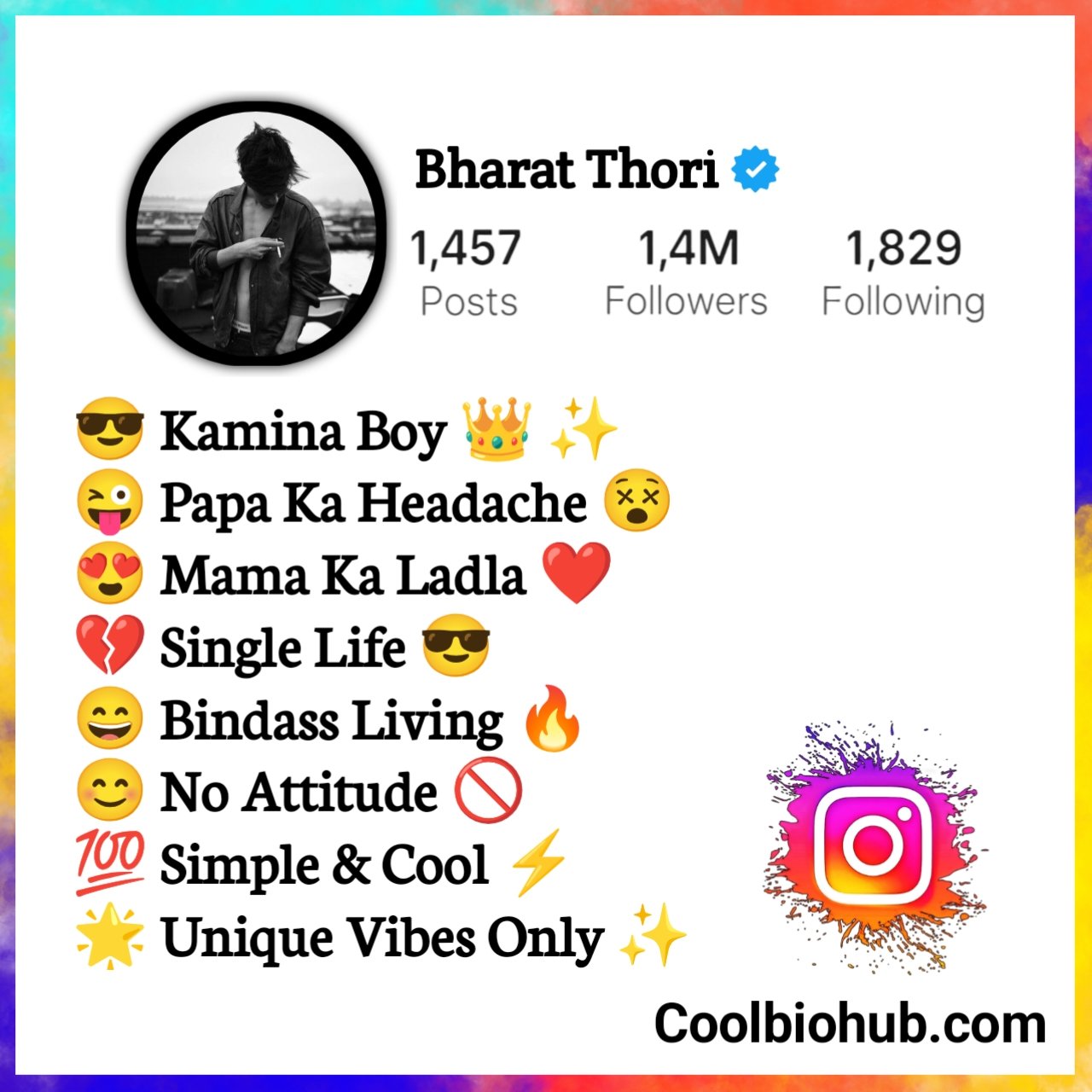 Instagram Bio Badmash Boy Hindi