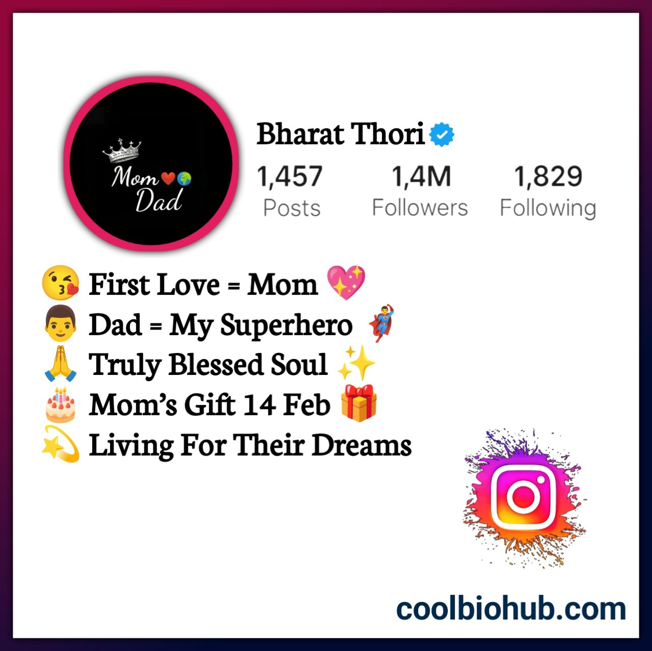 Mom Dad Bio Stylish Instagram