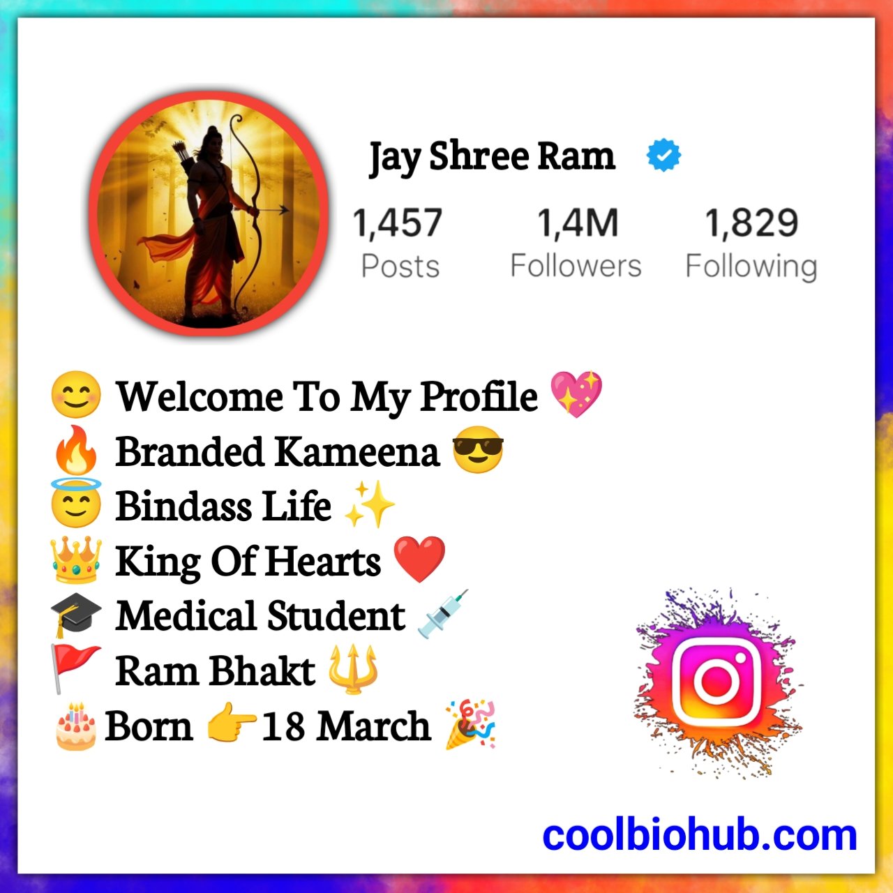 Shree Ram Bio For Instagram With Emojis