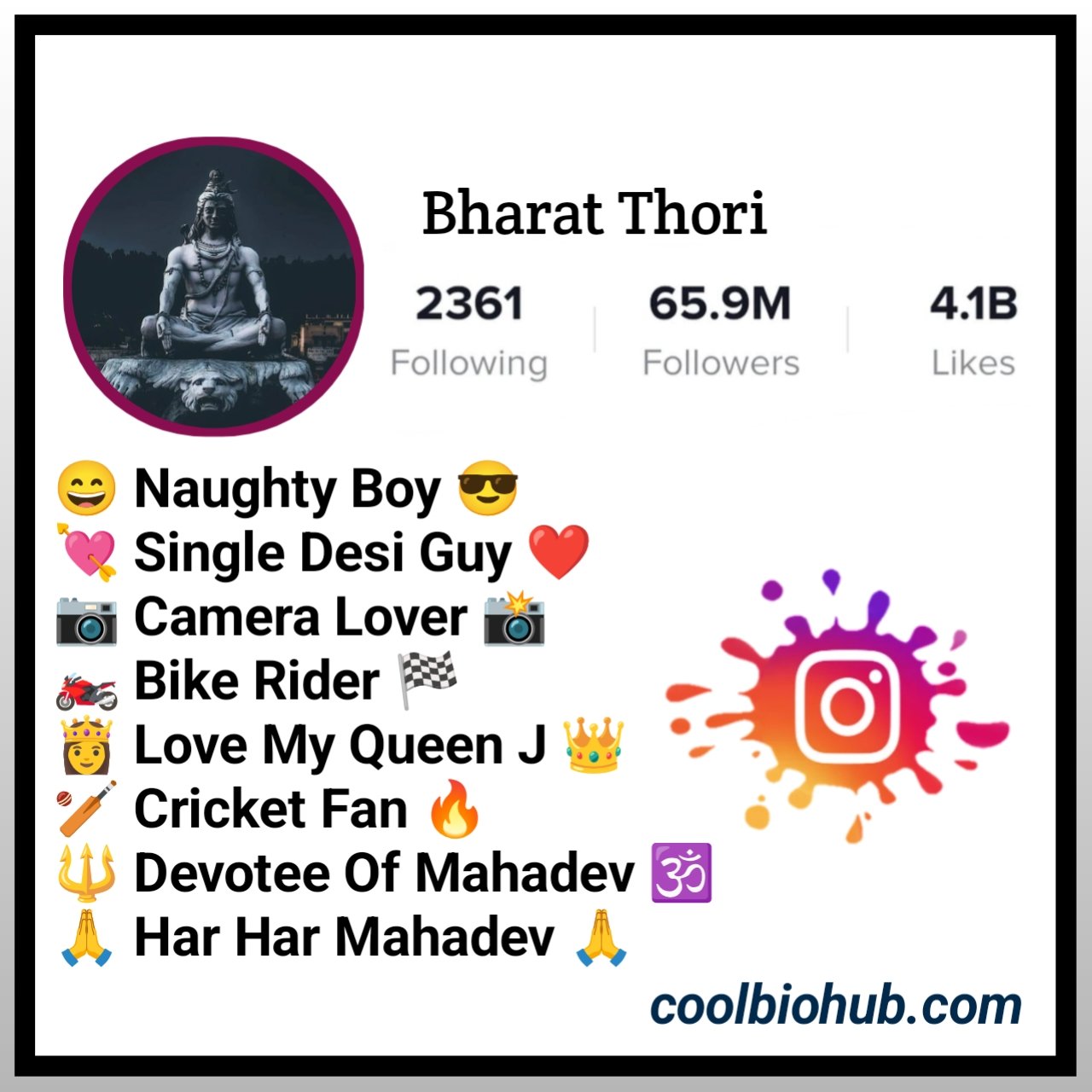 Mahakal Bio For Instagram For Boy Attitude