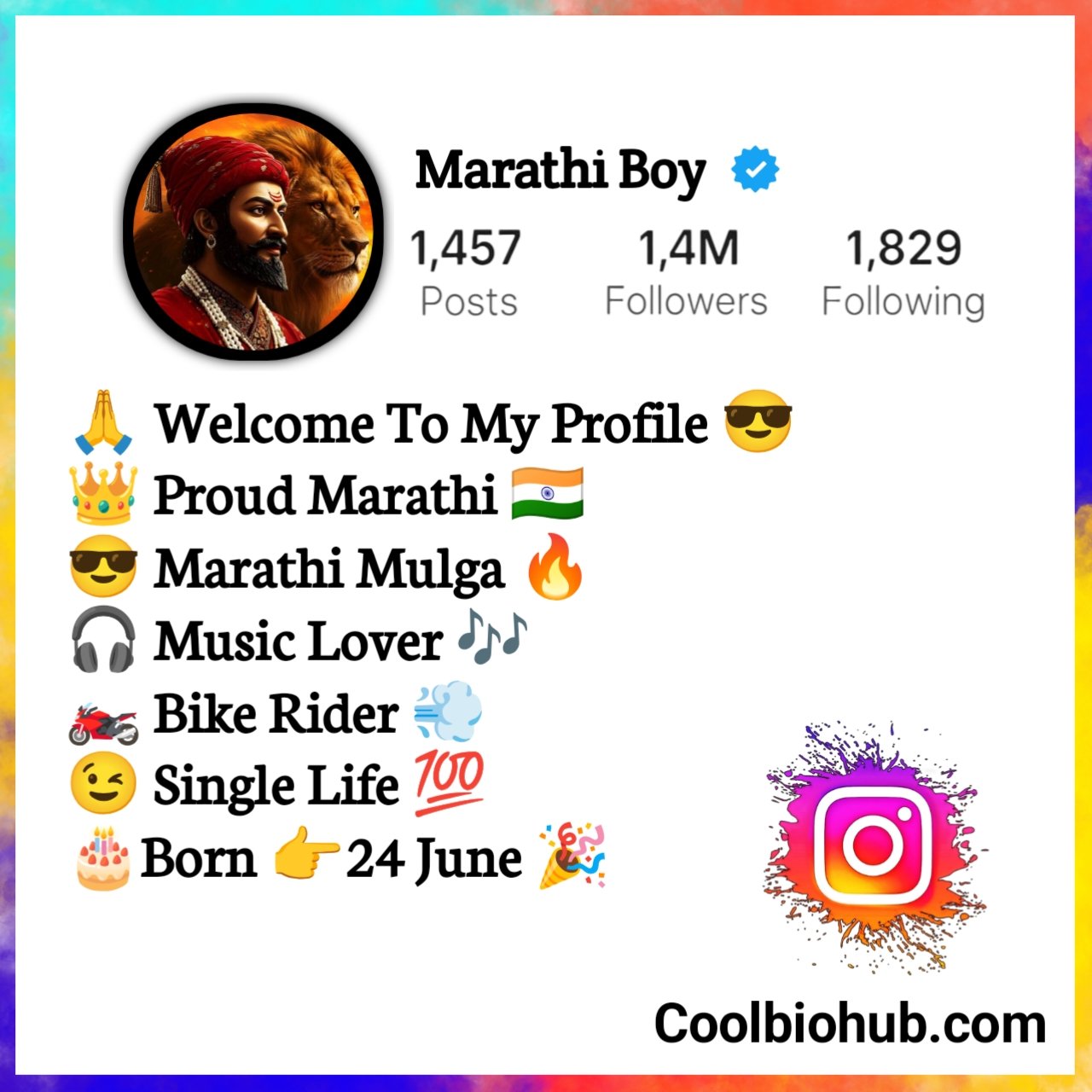Marathi Bio For Instagram For Boy Attitude