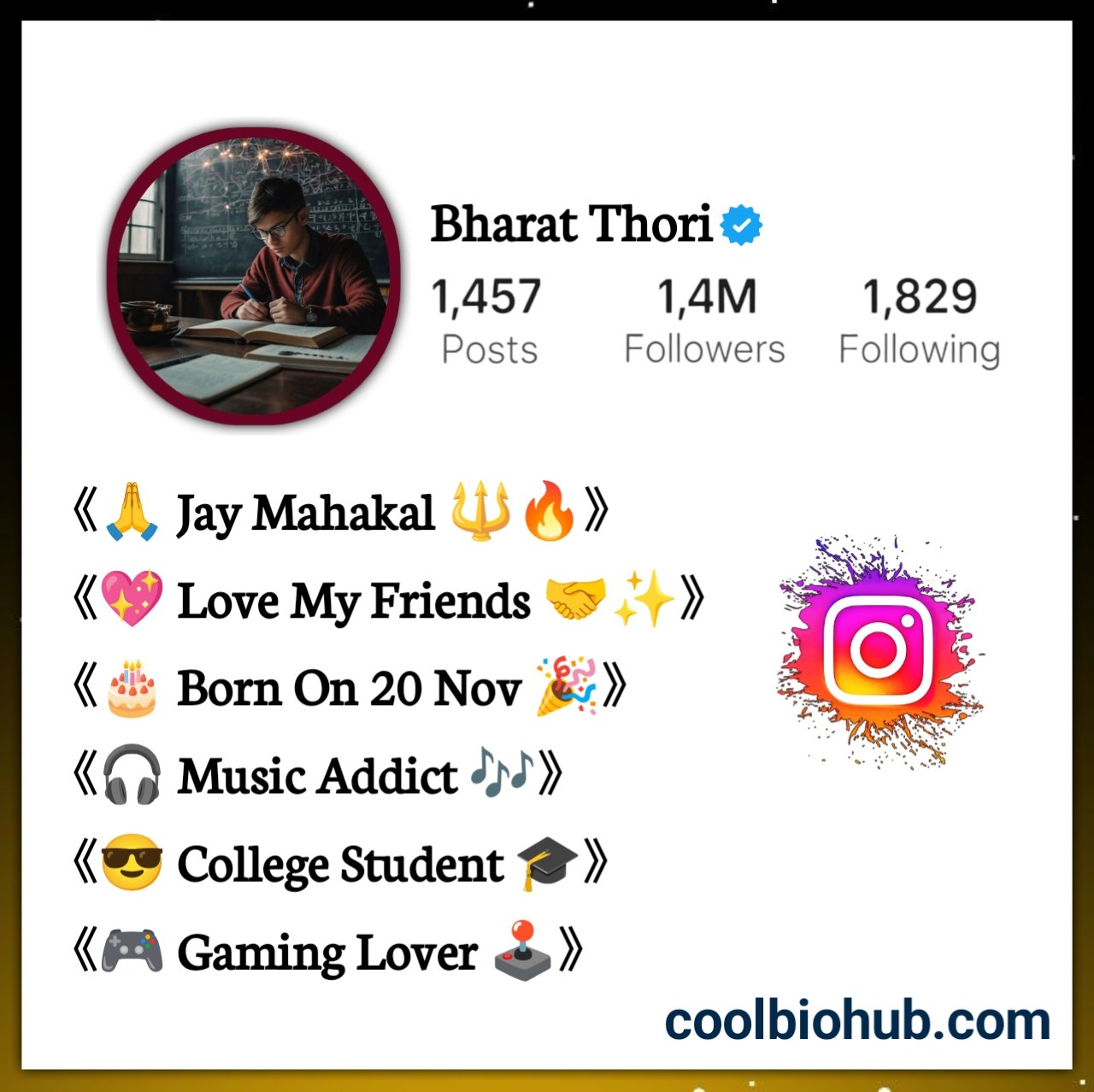 School Student Bio For Instagram
