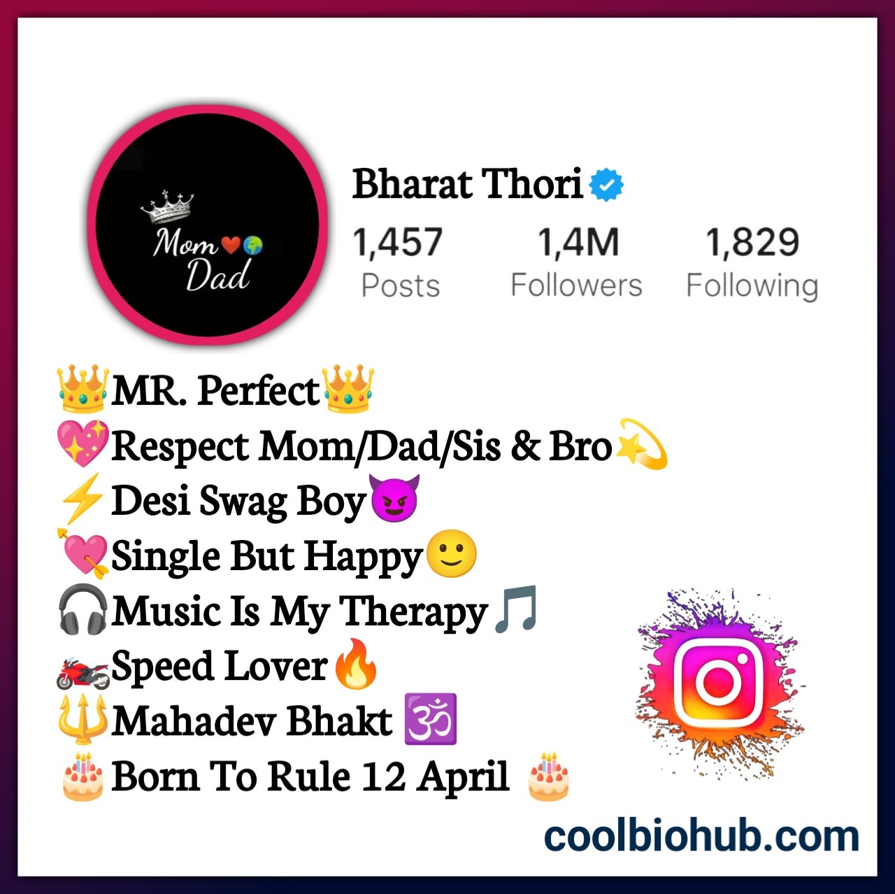 Instagram Bio Mom Dad Lover