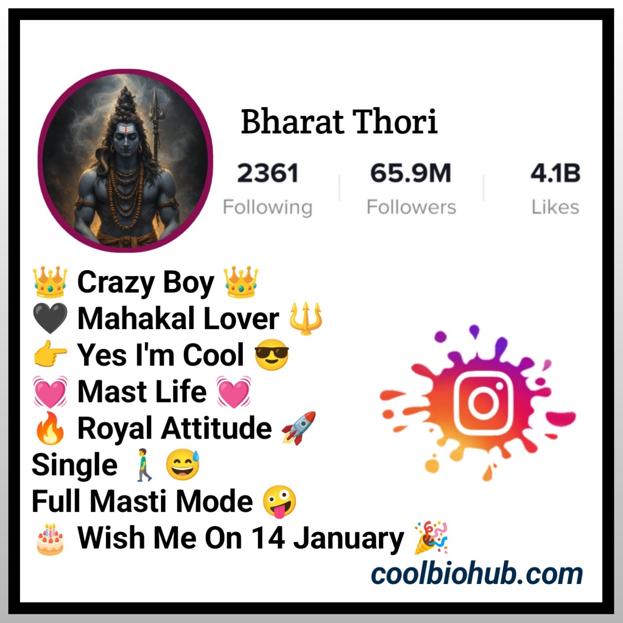 Mahakal Bio For Instagram With Emoji